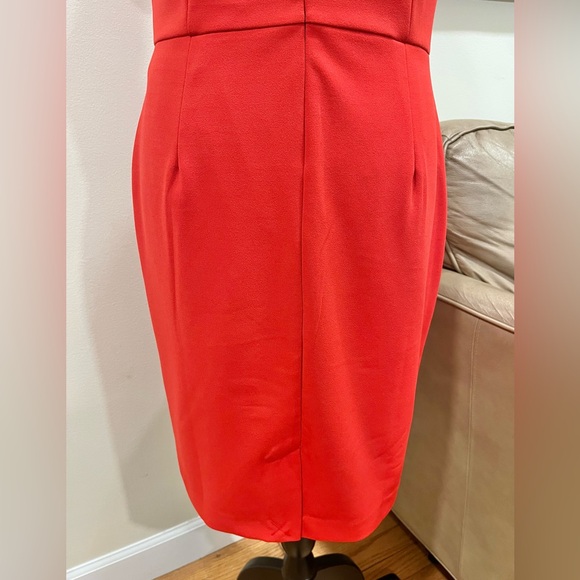 Banana Republic NWT Midi Sheath Dress Red Keyhole Neckline Size 8 - Picture 9 of 11